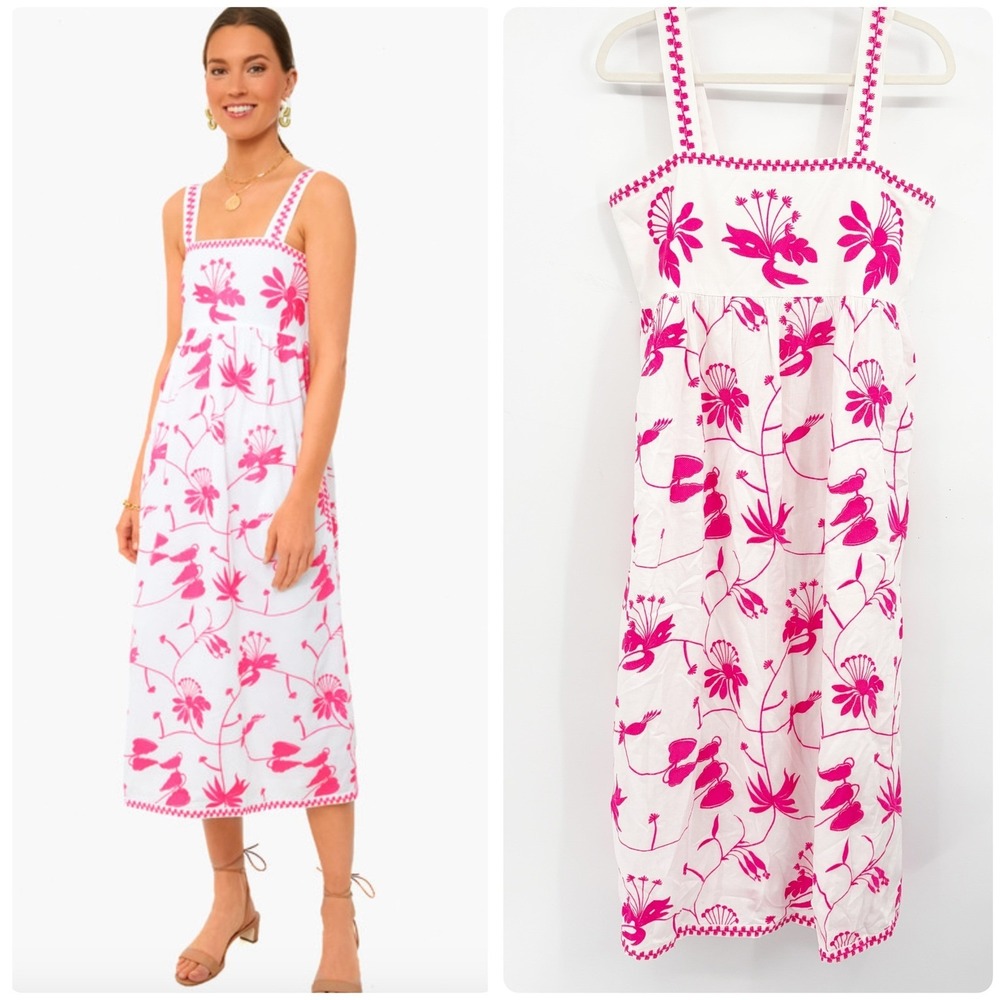Tuckernuck Nimo With Love Womens Embroidered Agate Resortwear Midi Dress Size XL